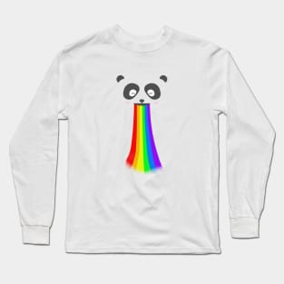 Panda Rainbow Comic Cute Colourful Funny Gift Love Long Sleeve T-Shirt